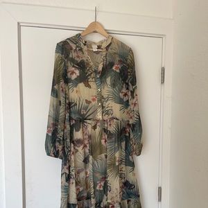 H&M floral midi dress size 4